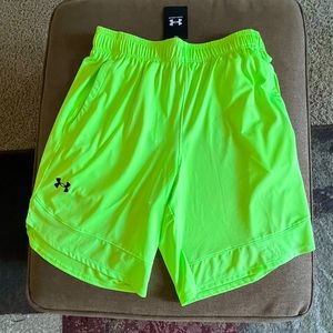 Men’s Under Armour shorts- lime green size medium
